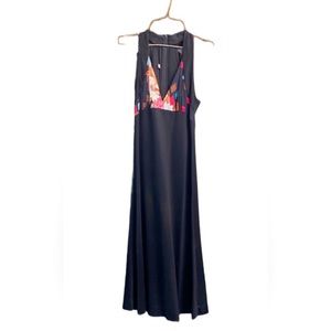 VINTAGE 60s-70s black A line dress semi sheer small? Black with bright chest